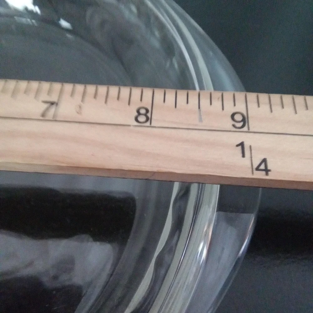 Clear Glass 9 Inch Round Pie Dish Fluted Rim Handles Made in Mexico Bakeware